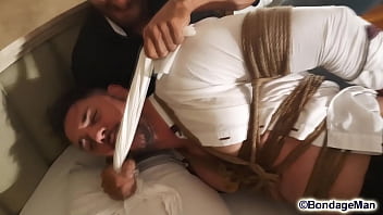 Preview 3 of Dani Daniels Inmate In My Puss - Peter and Victor tied up and gagged together
