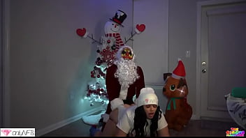 Preview 1 of Sweat Liking Fast Speed - Santa slut  takes Christmas cock