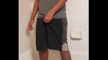 Preview 1 of Chris Strokes Yoga - Alan Prasad bathroom cumshot. Desi boy jerks off for pleasureprinciple. Handsome hunk shows his body and masturbates