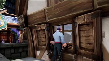 Preview 3 of Holl Fack - Elf Thieve Stuck on a Window Whorecraft TOA