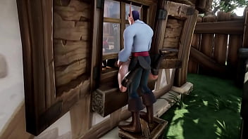 Preview 1 of Holl Fack - Elf Thieve Stuck on a Window Whorecraft TOA
