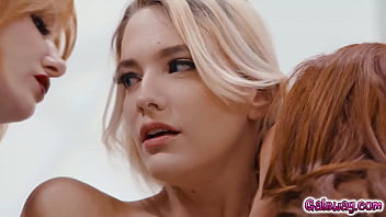 Preview 2 of Schlampen Arsch - Kenna James gets to have a  fantasy threesome with her two hottie devils Lacy Lennon and Vanna Bardot convincing her to give in to pleasure.