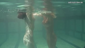 Preview 2 of Anok Men - Russian lesbian girls swimming in the pool