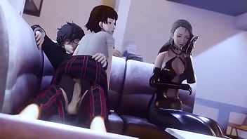 Preview 3 of Spermfrom The Pussy Hotcom - [amateurthrowaway] Makoto Niijima rides Akira while Sae watches