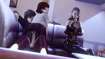 Preview 4 of Spermfrom The Pussy Hotcom - [amateurthrowaway] Makoto Niijima rides Akira while Sae watches