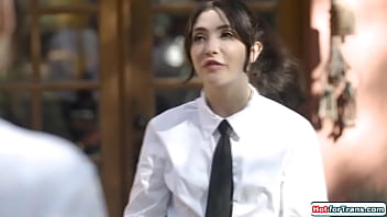 Preview 1 of Xxx Fakinge Hindi Video - Tgirl waitress Khloe Kay fucks colleague