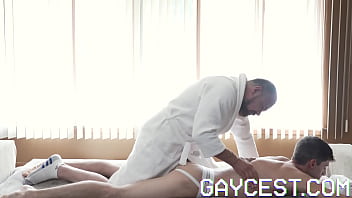 Preview 3 of College Girls Tchar - Gaycest - Grandpa gives virgin boy first taste of cock and cum