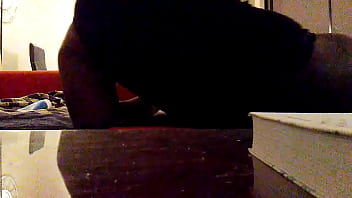 Preview 3 of Bra Less Sia - 9 inch black bull slides inside a bottom boy&#039_s ass raw and they make love