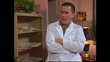 Preview 1 of Huge Cum Load On Belly - Busty nurse takes off red panties and rides horny doctor&#039_s hard cock in his office