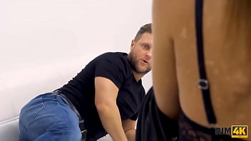 Preview 2 of Big Tit Scck - RIM4K. On boring day pal dreams about hottie who pleases him with rimming