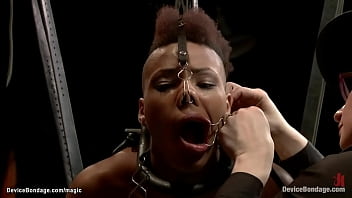 Preview 2 of Tiwa Savage Sextape - Ebony in legs split bondage ass toyed