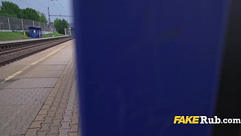Preview 1 of Harman Mother - Blonde Picked Up And Fucked Outdoor Behind A Train Station