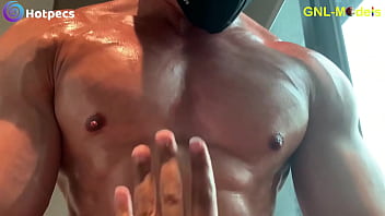 Preview 3 of Spybig Com - Ripped muscle asian guy oiled on his pecs nipple play