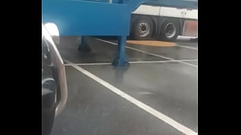 Preview 3 of 56 Tahun - Risky naked walk on a parkinglot fore trucks