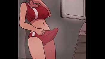 Preview 1 of Ladyboy Fuck Grandmother - Futa Calentamiento en el Gimnacio