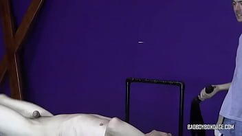 Preview 3 of Ara Joy - Sexy guy Thomas bound to the table and flogged