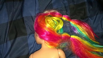 Preview 1 of Show Cx - 28 Inch Rainbow Hair Barbie Doll Back