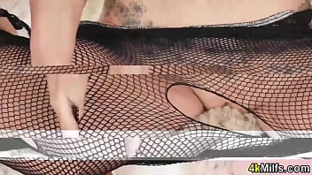 Preview 1 of Japanese Fat Ceut Girls Fuck - Badass anal lover MILF in slutty fishnet outfit served her toyboy