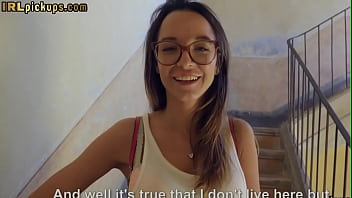 Preview 2 of Wild Cuite - Bigtit nerdy babe pulled into riding big dick in public
