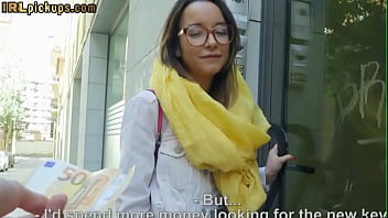 Preview 1 of Wild Cuite - Bigtit nerdy babe pulled into riding big dick in public