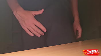 Preview 1 of Horse Facefuck - Cumshot on guy&#039_s uncut fat cock table