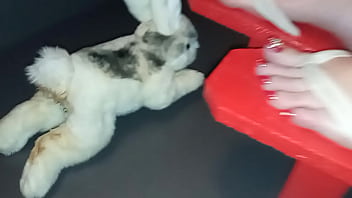 Preview 1 of Pakistani Xxx 2018 Sd - Geisha L red japanese Geta 25 cm high heels crush and trampling Bunny (video short version)