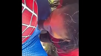 Preview 1 of 2018 Father Dugotar Sex - Spidey man  getting great blowjob outside