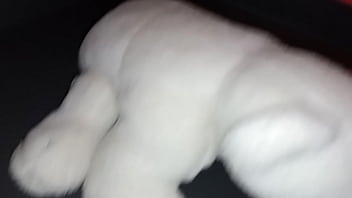 Preview 3 of Shemale Cumming Closeup - Geisha L red japanese Geta 25 cm high heels crush Toy bear (video short version)
