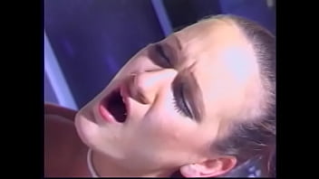 Preview 4 of Depkia Pudecon - A slender chick in white stockings with small round tits sucks a big trunk to her lover and fucks on the table