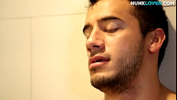 Preview 4 of Hourse Fucking Withh Girl - Ripped hunky amateur solo masturbates in the shower