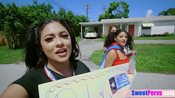 Preview 1 of Pae Tiny Teen - Busty latina teens rasing money with pussies for their cause