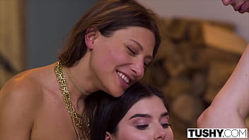 Preview 3 of Blac Big Cock Fuck Videos - TUSHY Gorgeous BFFs Talia &amp_ Stefany have hot anal threesome