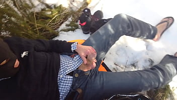 Preview 2 of Naroow Anal - Masturbation in the snow