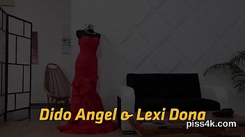 Preview 1 of Year 15 Girl Sex Vdiyo - Elegant lezzie teenies get splashed with pee and squirt wet twats