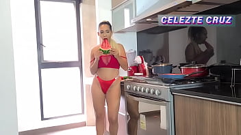 Preview 1 of Young Son Mom Fucking - As I cut fruit in the kitchen,  my roommate gets in and hits me hard against the stove and counter