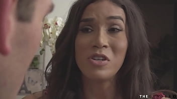 Preview 1 of Rmpty Tits - Brunette trans beauty having anal fucking duo with stepbro