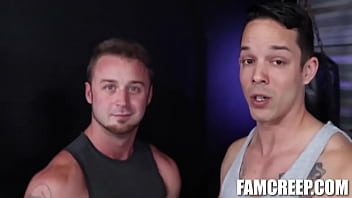 Preview 2 of Desi Moaning Sex Video - Stepbrothers Chad Taylor and Nic Sahara decide to try some bonding by fucking in a locker room
