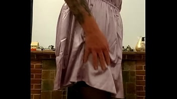 Preview 1 of Tee Vcxz - Satin Teddy,  black stockings