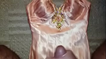 Preview 3 of Story Porn Orgasm - Light Pink Satin Prom Dress