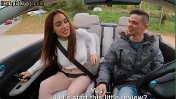 Preview 2 of Vegetables Xxx - Pickedup petite Latina rides dick before doggy in the car