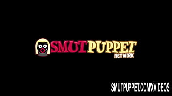 Preview 1 of Jazzy Wright - Smut Puppet - Big Tits MILF Sucking Two Cocks at Once Compilation