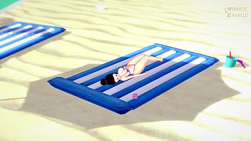 Preview 1 of Crash Virginie - Milk Chi Chi Big Tits in Micro Bikini - Dragon Ball Z