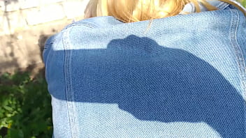 Preview 3 of Old Oman Hindi Adio Dawnlod Bf - Fast outdoor public  bareback sex with a big boobed blonde Milky Mari  ends as creampie!