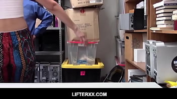 Preview 1 of Sunny Leone Sexy Blue Video Xxx - Slender Bella Rolland In Back Office Strip and Fuck