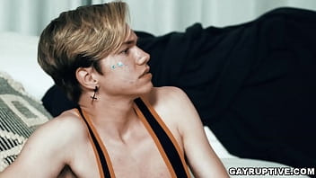 Preview 3 of Zaberdasti Sleeping Sex 18age - Pierce Paris catches his stepson,  Jordan Lake wearing a skimpy outfit. Pierce tells Jordan to get inside o give him a real lesson in how to suck cock!