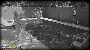 Preview 2 of Between Nip - BANGBROS - Poolside Blonde MILF Casca Akashova Taking BBC From Damion Dayski