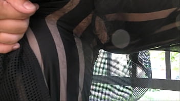 Preview 4 of 11 Inch Hurt - Hairy mature in transparent dress flashing in the park