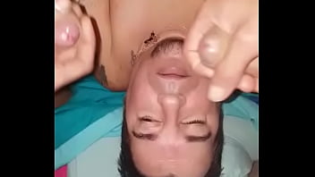 Preview 1 of Wwe Kalee - Havanamadrid Bukake 3. Dos pollones me llenan la cara y la boca de leche.