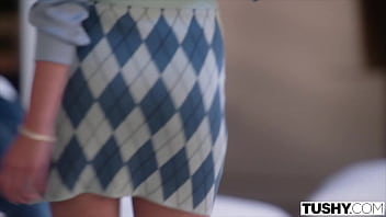 Preview 1 of Standing Sex Orgasm - TUSHY Anal-curious petite Blonde Madison seduces older man