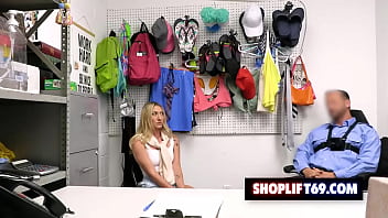 Preview 1 of Hot Sexie Boys - Blonde milf Whitney OC fucked by security guard for using a fake credit card at the store